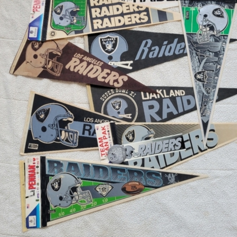 8 Raiders Pennants Vintage Collection Oakland Los Angeles Super Bowl XI XVIII